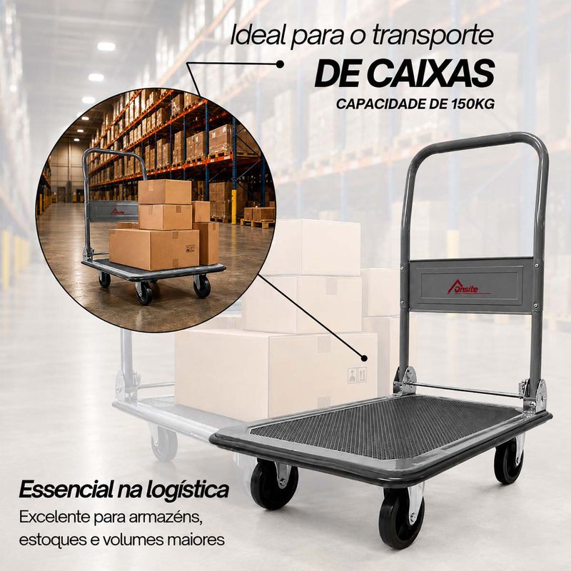 Carrinho de Carga Dobrável Plataforma (FPT150B) - Onsite