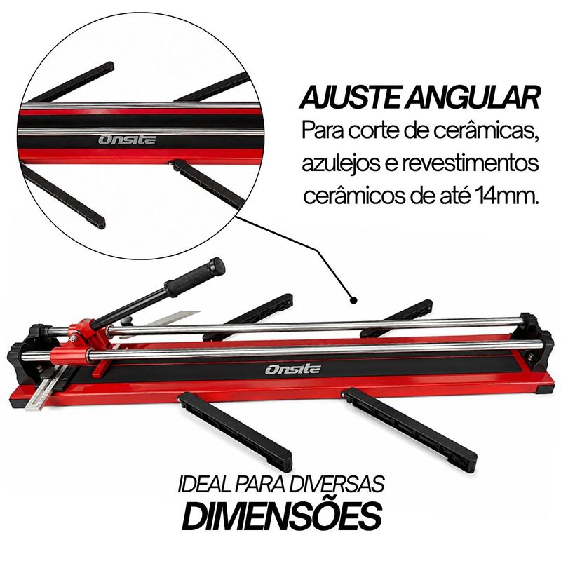 Cortador Para Pisos 120cm Com 3 Discos Diamantados, Ventosa Simples e Trena 3m - Onsite