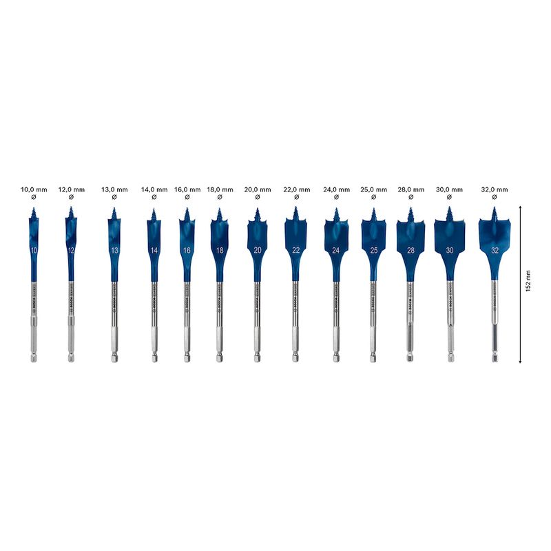 Jogo com 13 brocas Bosch EXPERT Sel fCut Speed 10-32mm x 152mm