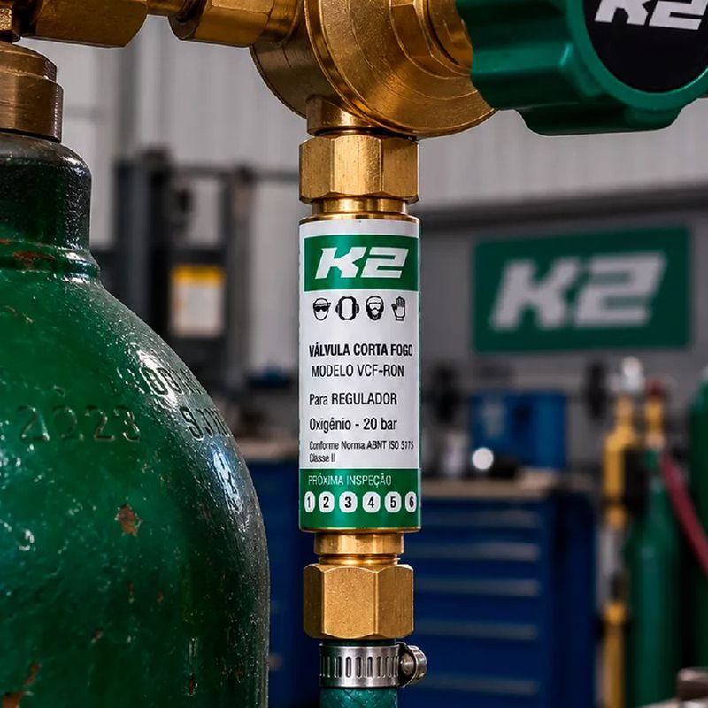 Kit Com 4 Válvulas Corta Fogo Para Maçarico e Regulador de Pressão 9/16'' - K2