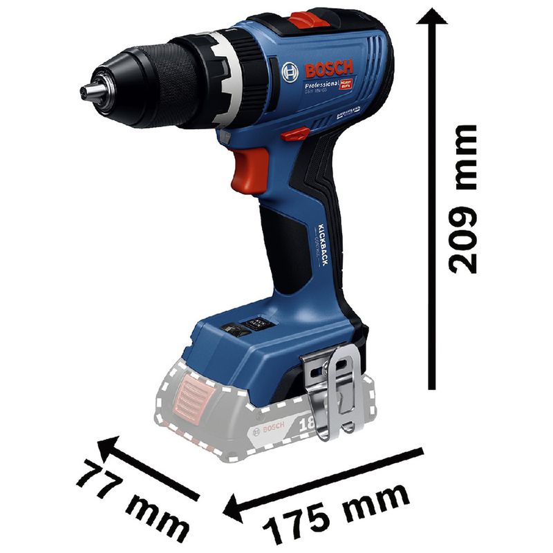 Parafusadeira / Furadeira de Impacto GSB 18V-65 Com Bateria e Carregador - Bosch