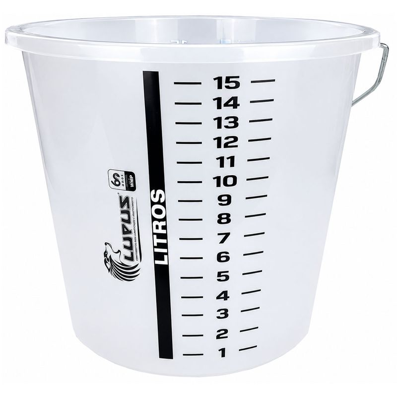 Balde Graduado Transparente Com Capacidade de 15L (2039) - Lupus