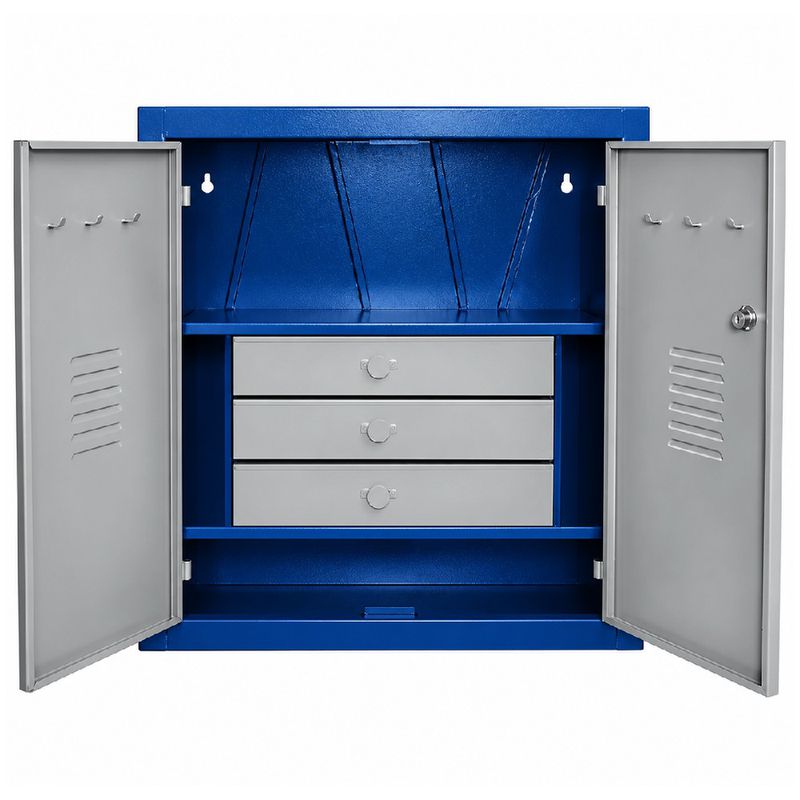 Armário Para Ferramentas Fechado Com 3 Gavetas Azul (1137) - Fercar
