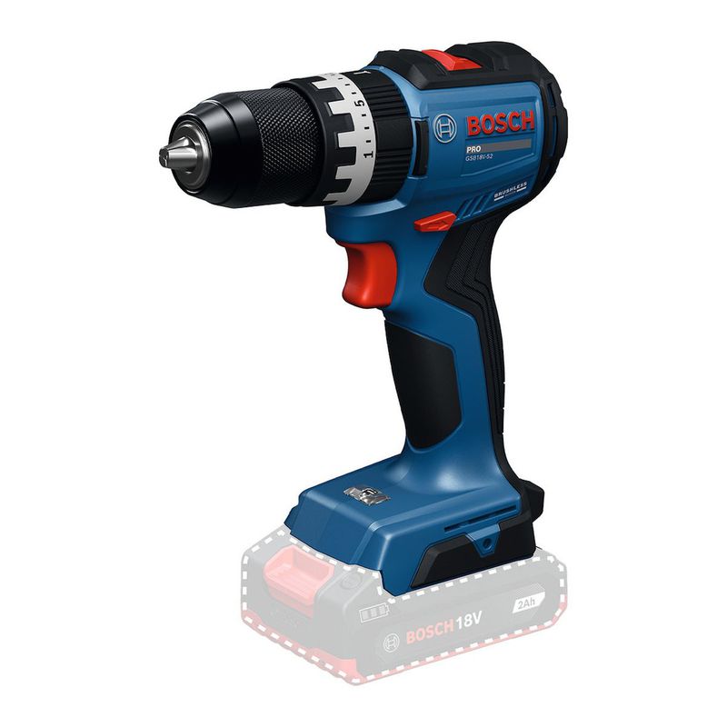 Parafusadeira Furadeira de Impacto GSB 18V-52 Com Maleta Carregador 2 Baterias 23 acessórios (06019S01E3-000) - Bosch
