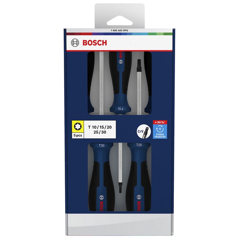 Jogo de Chaves de Fenda Torx Com 5 Peças (1600A039PG) - Bosch Pro