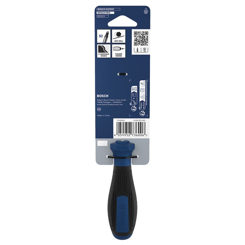 Chave de Fenda Quadrada SQ2 x 100mm (1600A039T1) - Bosch Pro