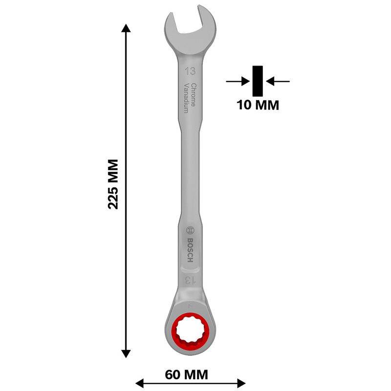 Chave de Catraca Combinada 13mm (1600A03AG9) - Bosch Pro