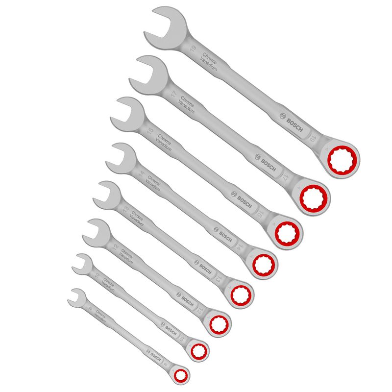 Jogo Chave de Catraca Combinada 8-19mm (1600A03AG5) - Bosch Pro