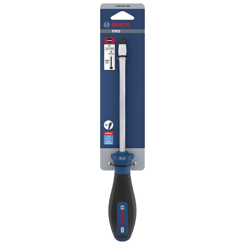 Chave de Fenda SL 1,6 x 8 x 150mm (1600A039S5) - Bosch Pro