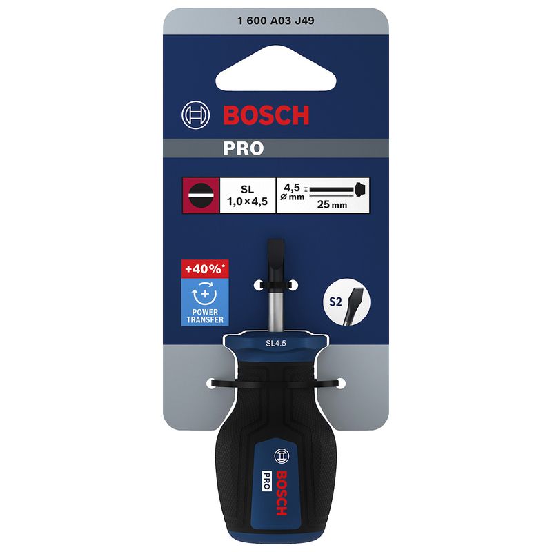 Chave de Fenda Toco SL 1 x 4,5 x 25mm (1600A039TL) - Bosch Pro