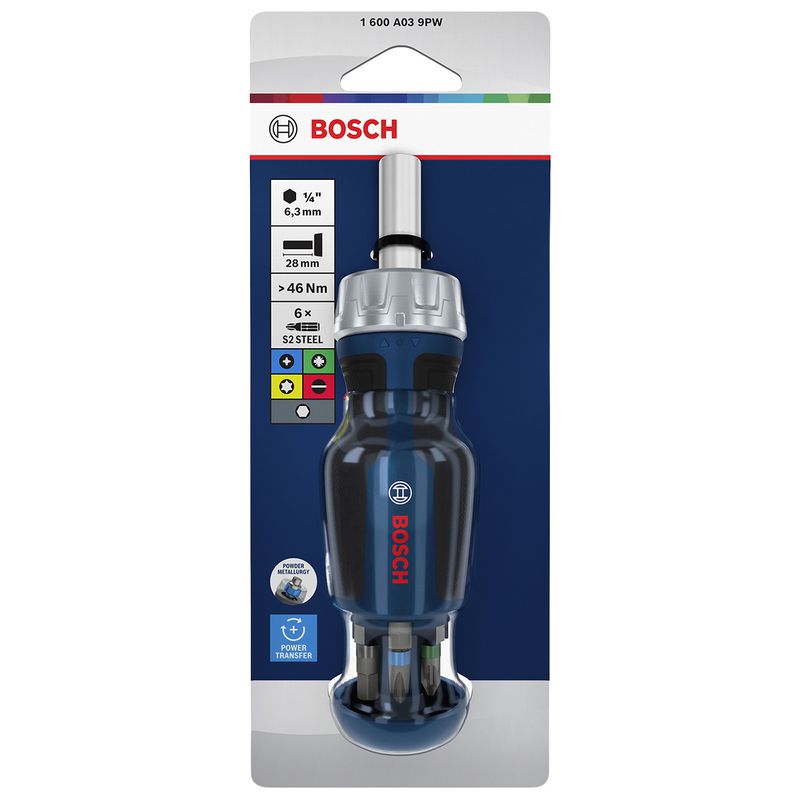 Chave de Fenda Toco Com Catraca e Bits (1600A039PW) - Bosch Pro
