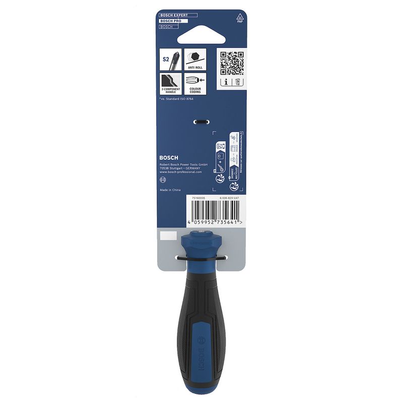 Chave de Fenda Pozidriv PZ 2 x 100mm (1600A039RZ) - Bosch Pro