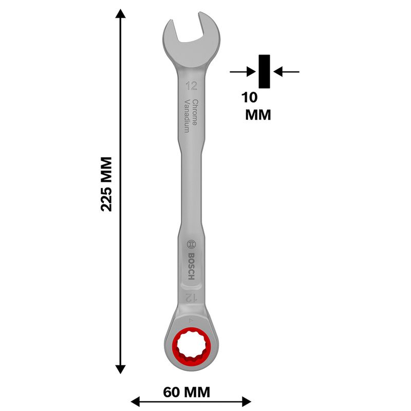 Chave de Catraca Combinada 12mm (1600A03AG8) - Bosch Pro
