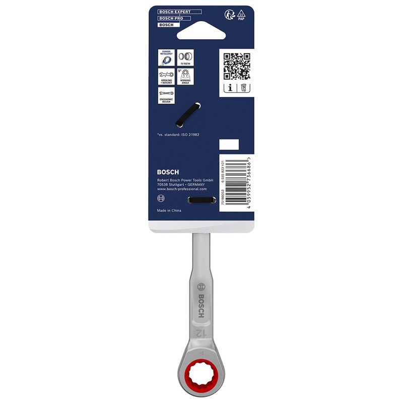 Chave de Catraca Combinada 12mm (1600A03AG8) - Bosch Pro