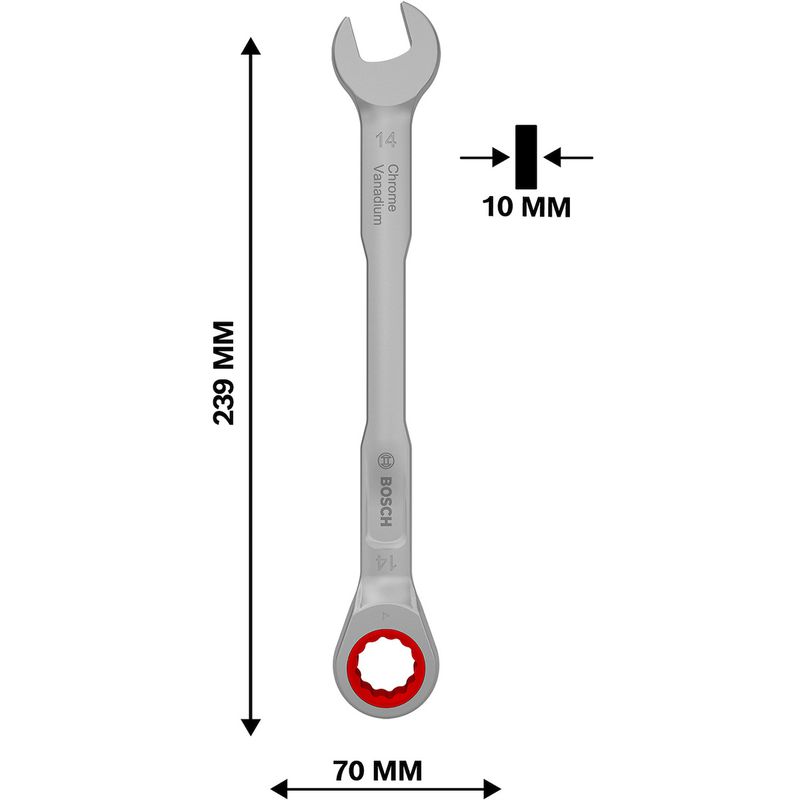 Chave de Catraca Combinada 14mm (1600A03AH0) - Bosch Pro