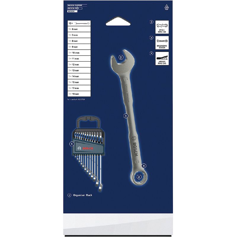 Jogo de Chaves Combinadas 6 - 19mm (1600A03AH4) - Bosch Pro