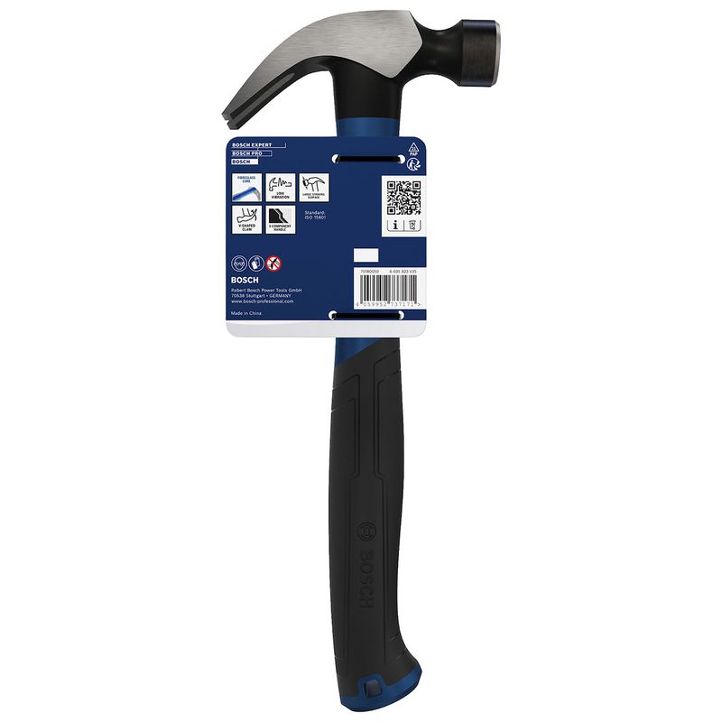 Martelo Carpinteiro Com Cabo de Fibra 30cm (1600A03AK7) - Bosch Pro
