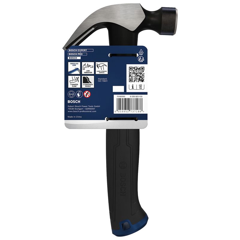 Martelo Carpinteiro Com Cabo de Fibra 24cm (1600A03AK8) - Bosch Pro