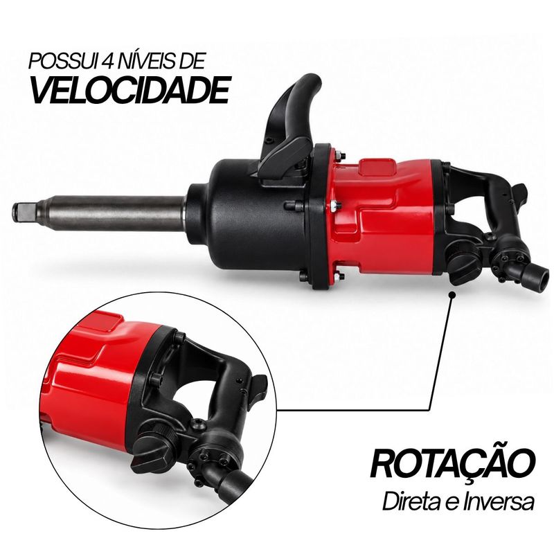 Chave de Impacto Pneumática Longa 1'' (RP 7495) - Aeropro