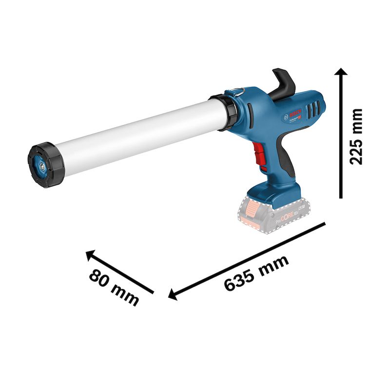 Pistola de calafetagem à bateria Bosch GCG 18V-600, 18V SB