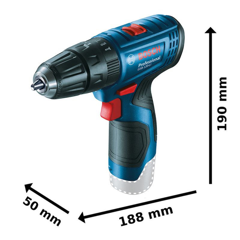 Parafusadeira Furadeira Impacto a bateria Bosch GSB 120-LI 12V SB