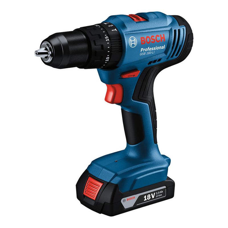 Furadeira e Parafusadeira de Impacto GSB 183-Li Com 2 Baterias e Carregador (06019K91E2) - Bosch