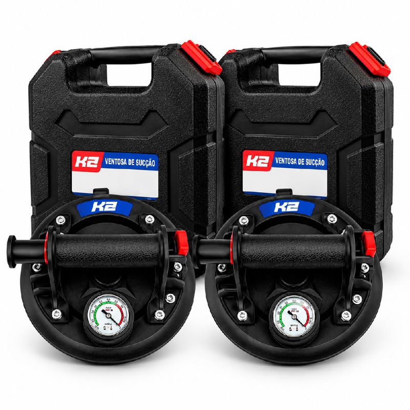 Conjunto de 2 Ventosas de Sucção a Vácuo Com Capacidade de Até 200kg (JFHS06) - K2