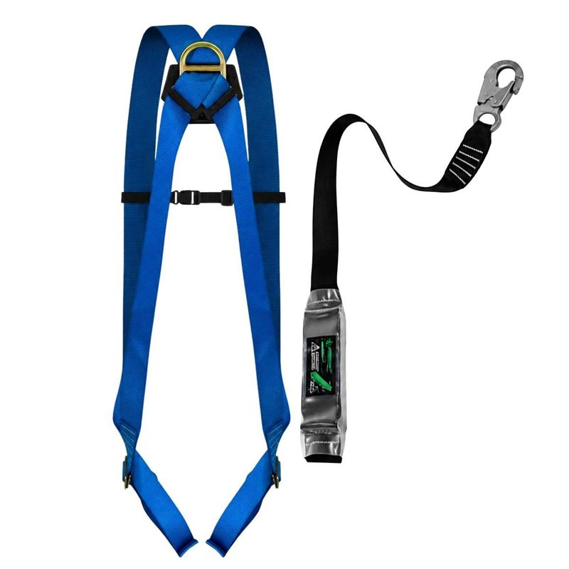 Cinturão de Segurança Blue Line CG1A e Talabarte Com Absorvedor de Energia CG 344AB - Carbografite