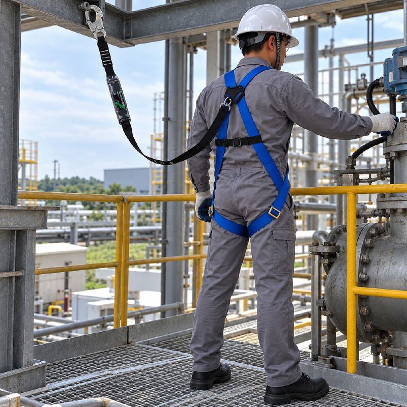 Cinturão de Segurança Blue Line CG1A e Talabarte Com Absorvedor de Energia CG 344AB - Carbografite