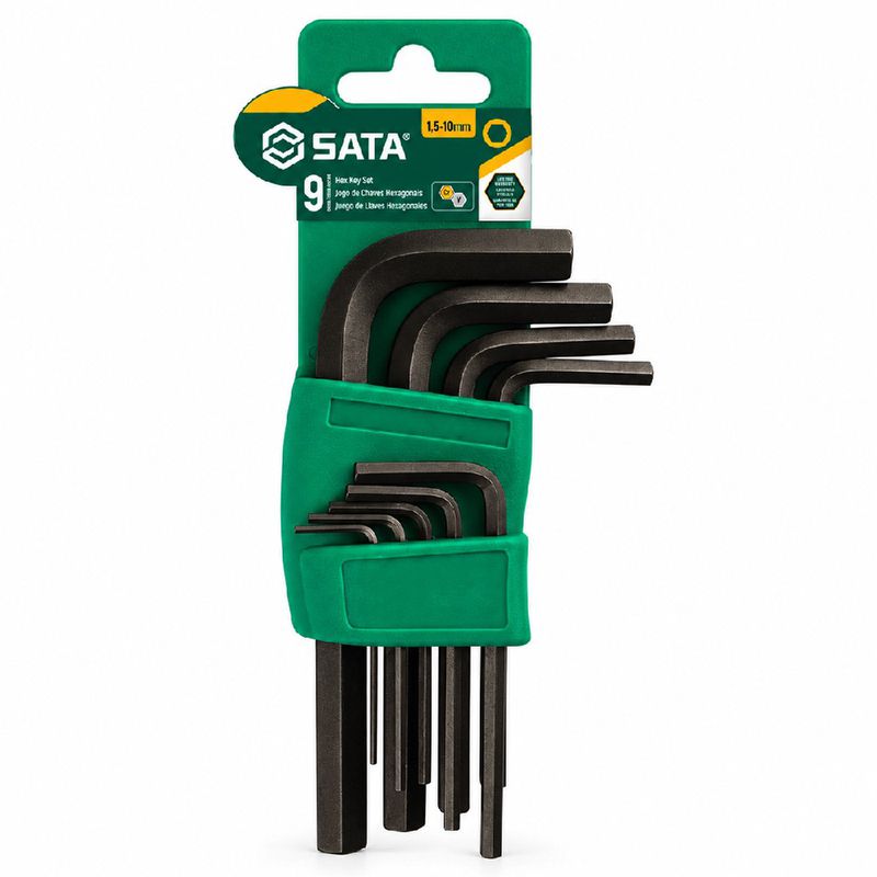 Jogo de Chaves Hexagonal Curta 9 Peças (ST09129L) - Sata