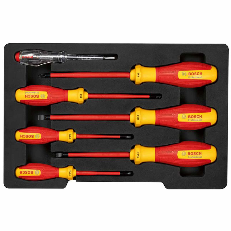 Jogo de Chaves de Fenda SL/PH Com 7 Peças VDE (1600A02NF7) - Bosch