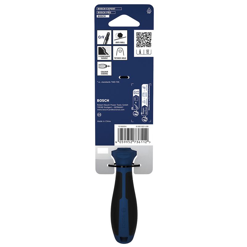 Chave de Fenda Torx Com Cabo Reto T20 x 4'' (1600A039TC) - Bosch Pro
