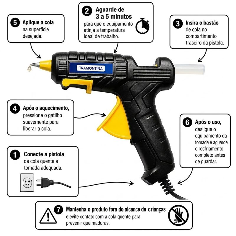 Pistola de Cola Quente Elétrica 15 - 20W (43755/320) - Tramontina