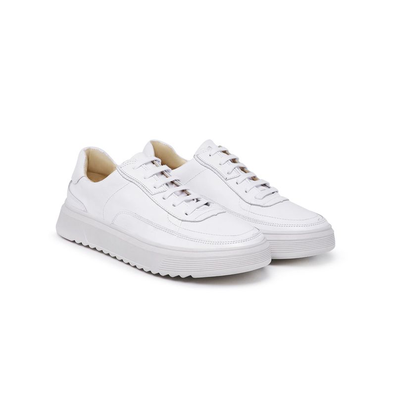 Tênis Wave couro branco sola tratorada - 8746-wave... - Sapato de Fábrica