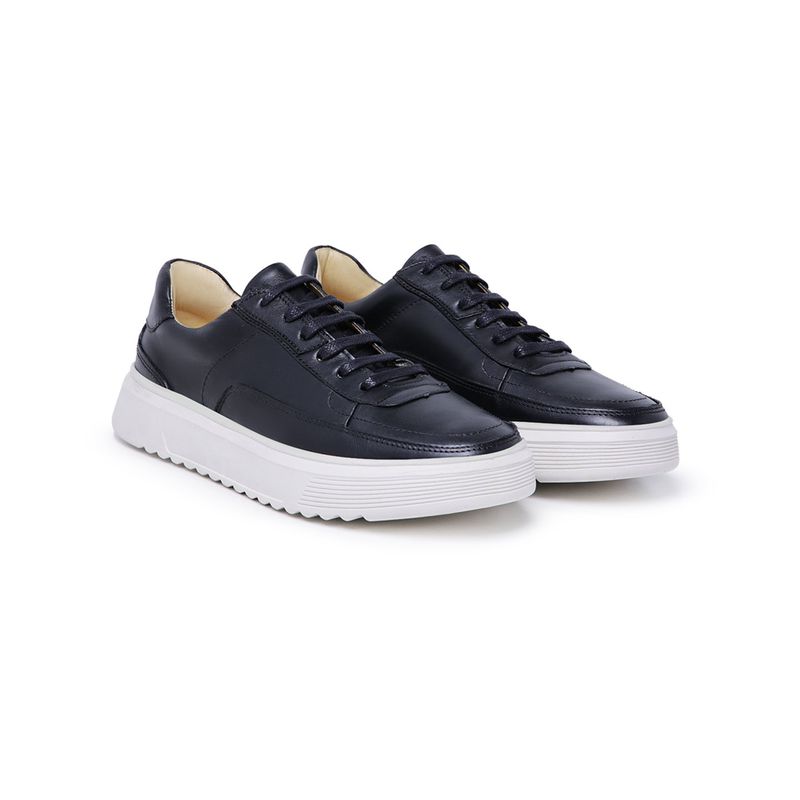 Tênis Wave couro preto sola tratorada - 8746-wave-... - Sapato de Fábrica