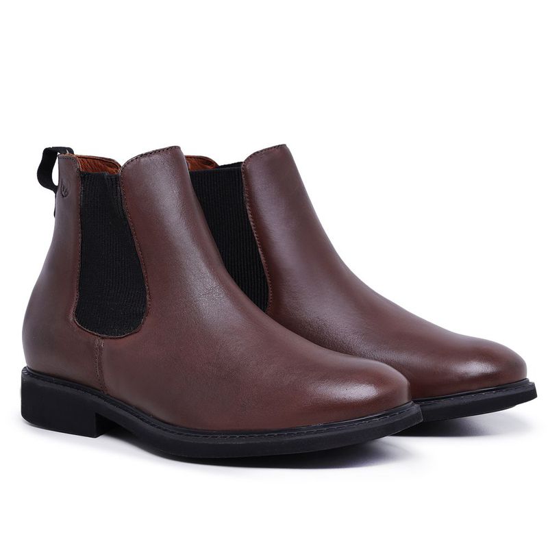 Bota Chelsea Couro Café Adam - 8644-cf - Sapato de Fábrica