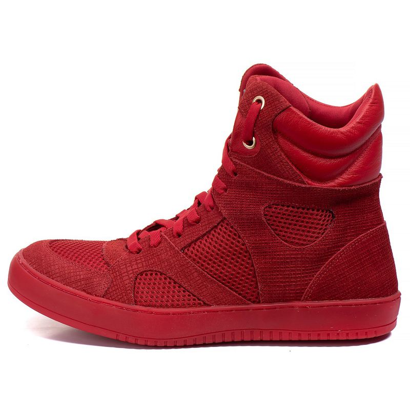 Tênis Sneaker Unissex Couro Legitimo Vermelho Calç... - Sapato de Fábrica