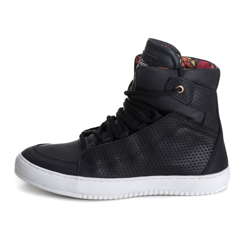 Tênis Sneaker Dragon Feminino Couro Legitimo Preto... - Sapato de Fábrica