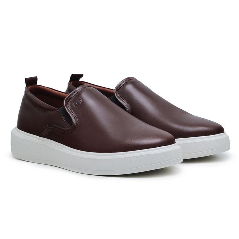 Slip On Couro Café Cloud - 8240-cloud-cf - Sapato de Fábrica