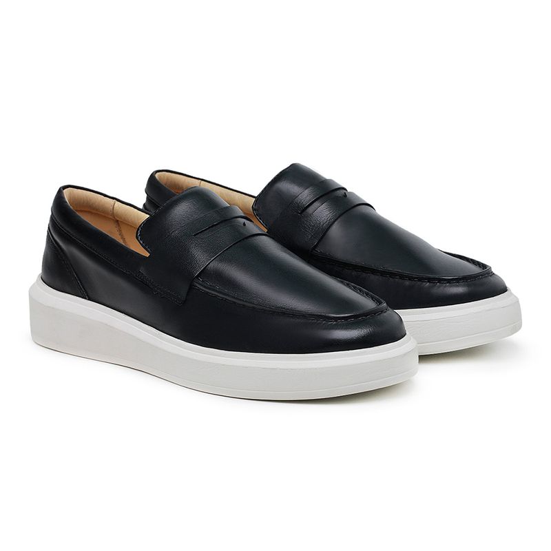 Sapato Masculino Mocassim Master Couro Preto Sola ... - Sapato de Fábrica