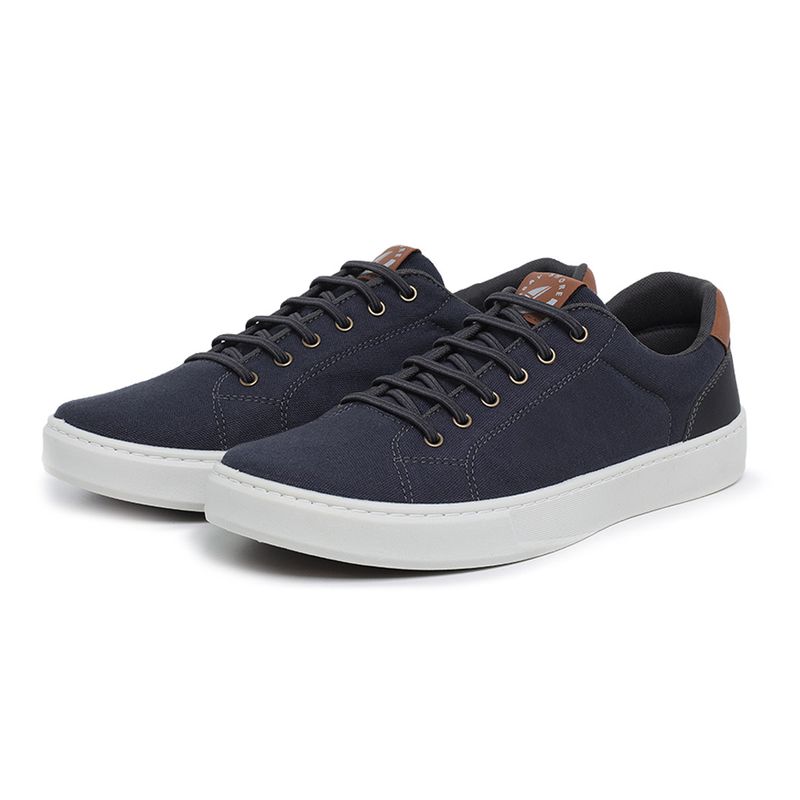 Sapatênis Casual BS Lona Azul Palmilha de Gel - 1... - Sapato de Fábrica