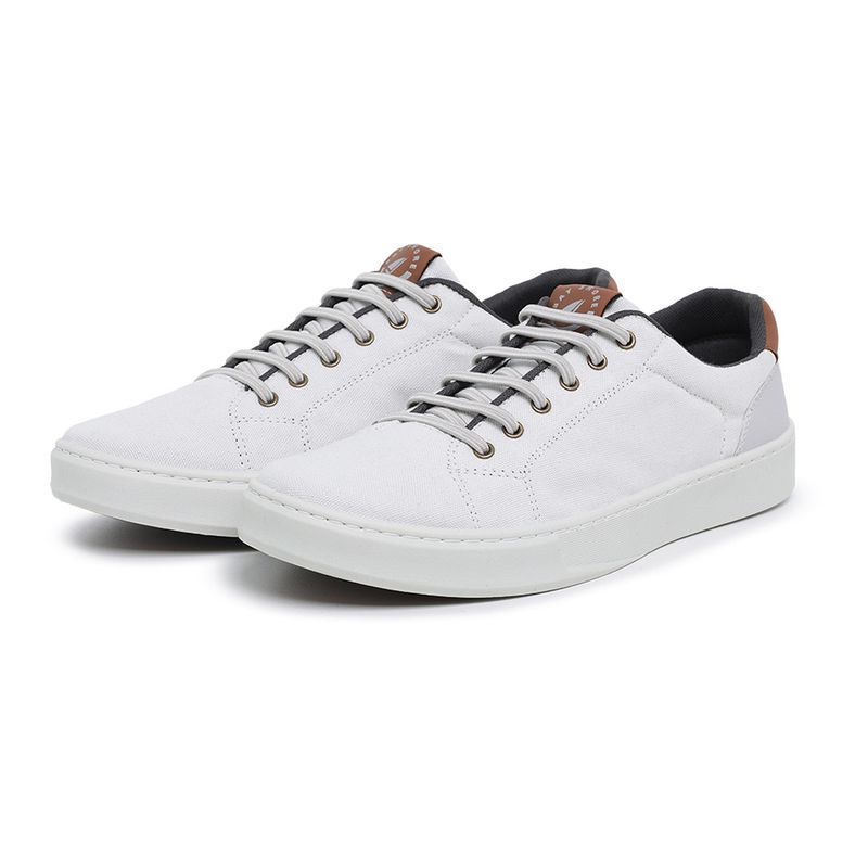 Sapatênis Casual BS Lona Branca Palmilha de Gel -... - Sapato de Fábrica