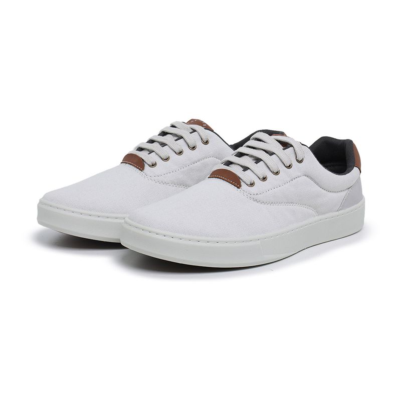 Sapatênis Casual BS Lona Branco Palmilha de Gel -... - Sapato de Fábrica