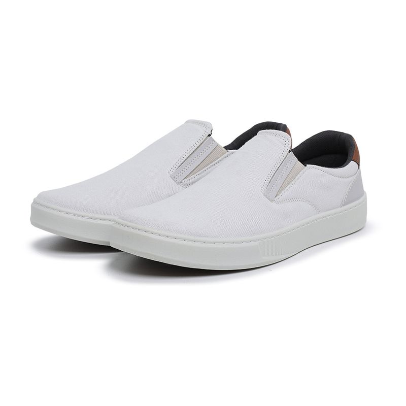 Sapatênis Slip on BS Lona Branco Palmilha de Gel ... - Sapato de Fábrica