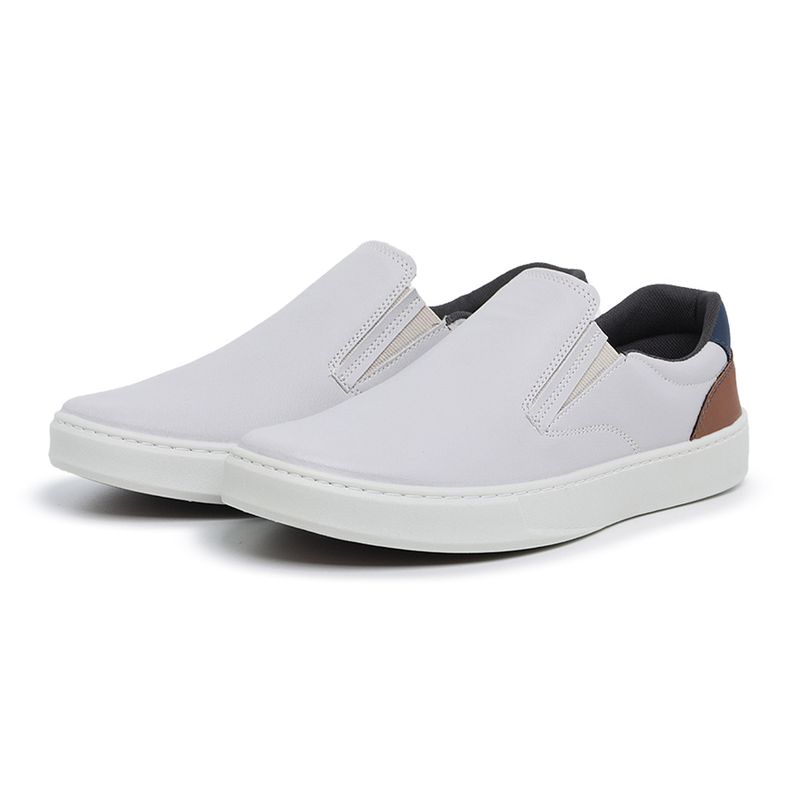 Sapatênis Slip on BS Couro Ecológico Cinza Palmilh... - Sapato de Fábrica