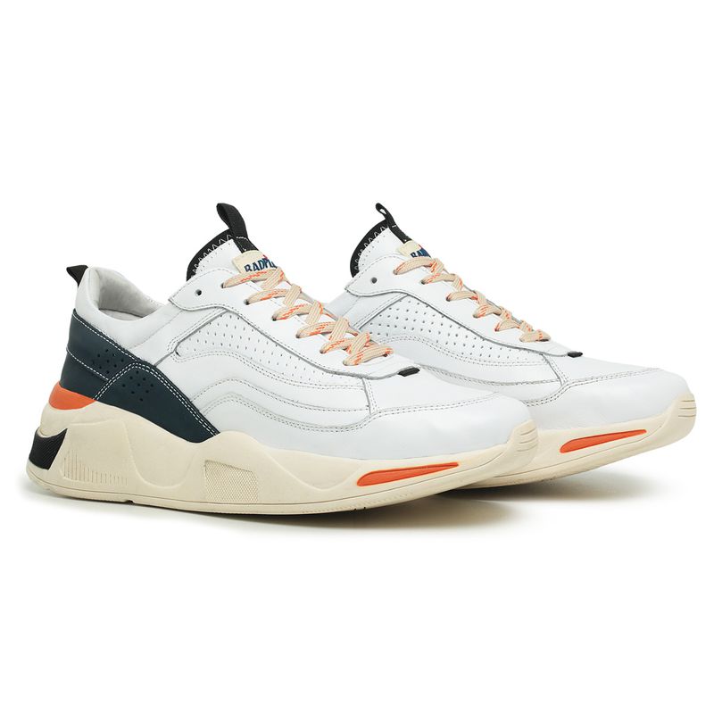 Tênis Impact White Orange Dad Sneaker Masculino Ba... - Sapato de Fábrica