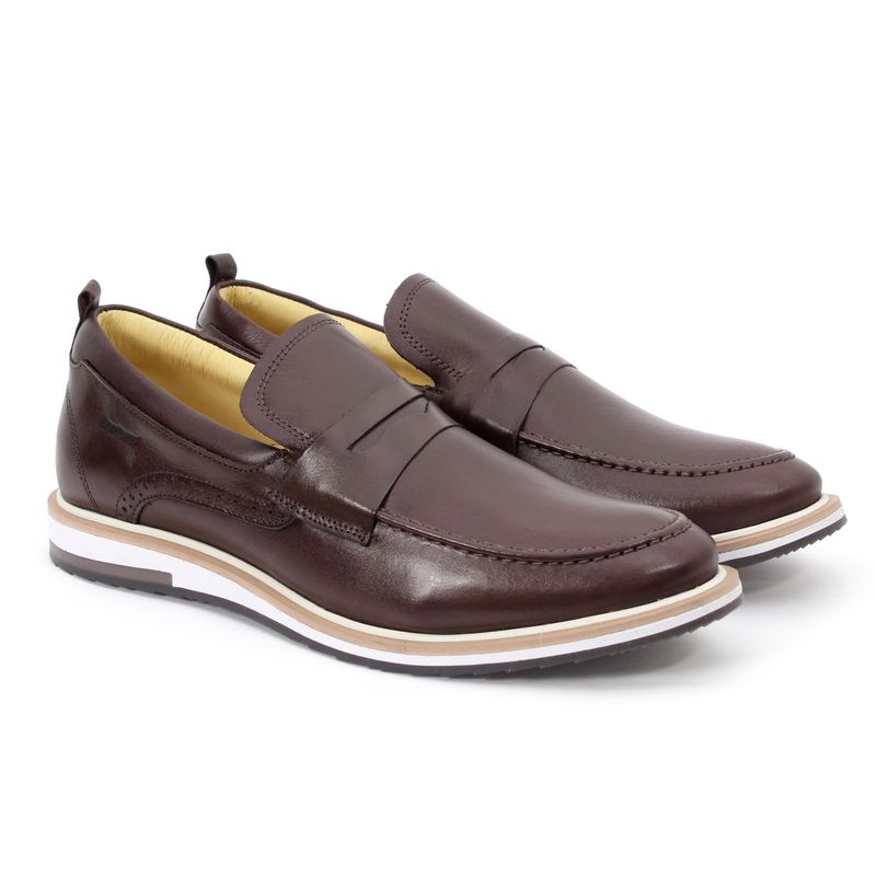Loafer Couro Legítimo Café Rover - 1593-CF - Sapato de Fábrica