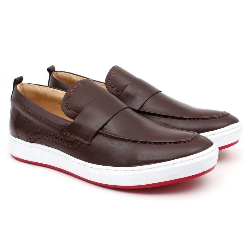 Loafer Couro Legítimo Café Aston - 1593-B-CF - Sapato de Fábrica