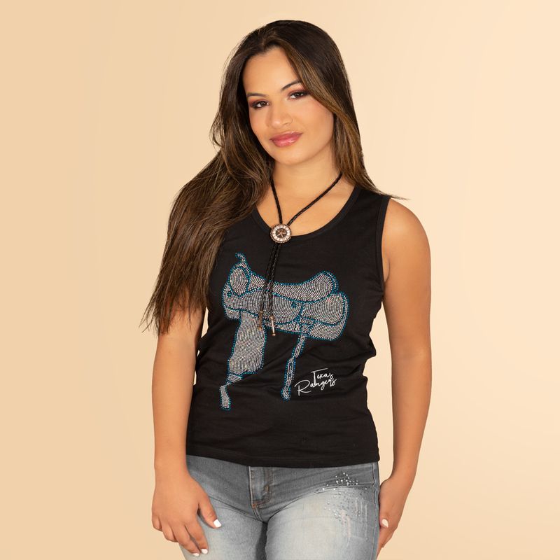 Blusinha Preta com estampa ... - TEXAS RANGERS