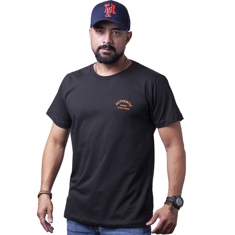Camiseta Masculina Preta Bá... - TEXAS RANGERS